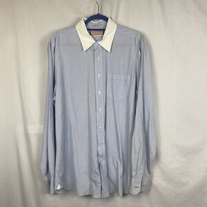 Thomas Pink Mens button up blue and white shirt size large
